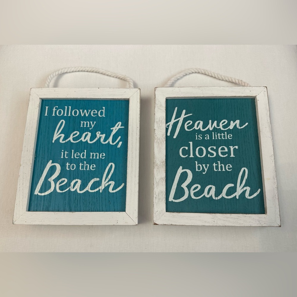 Twin Distressed Beach House Small Pictures Wall Art Décor